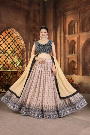 Blush Georgette Sequin Lehenga with Dupatta
