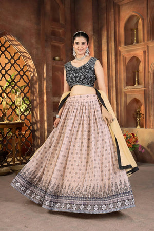 Blush Georgette Sequin Lehenga with Dupatta