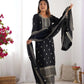 Pure Chinon Silk Embroidered Suit Set with Lace Dupatta