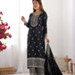 Pure Chinon Silk Embroidered Suit Set with Lace Dupatta