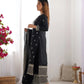 Pure Chinon Silk Embroidered Suit Set with Lace Dupatta