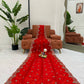Crimson Sequin Embroidered Saree