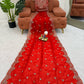 Crimson Sequin Embroidered Saree