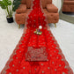 Crimson Sequin Embroidered Saree