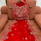 Crimson Sequin Embroidered Saree