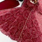 Maroon Georgette Bandhani Print Anarkali Gown