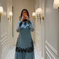 Slate Blue Beadwork Sharara Set