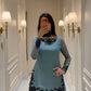 Slate Blue Beadwork Sharara Set