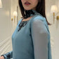 Slate Blue Beadwork Sharara Set