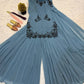 Slate Blue Beadwork Sharara Set
