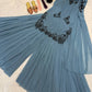 Slate Blue Beadwork Sharara Set