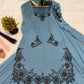 Slate Blue Beadwork Sharara Set