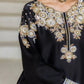 Black Crape Silk Embroidered Suit Set with Palazzo & Georgette Dupatta