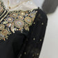 Black Crape Silk Embroidered Suit Set with Palazzo & Georgette Dupatta