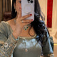 Sage Sequin Embroidered Anarkali