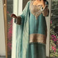 Embroidered Crunchy Fabric Kurta Palazzo Set with Dupatta for Festive Wear