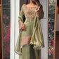 Embroidered Crunchy Fabric Kurta Palazzo Set with Dupatta for Festive Wear