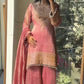 Embroidered Crunchy Fabric Kurta Palazzo Set with Dupatta for Festive Wear