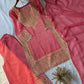 Embroidered Crunchy Fabric Kurta Palazzo Set with Dupatta for Festive Wear