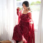 Maroon Georgette Bandhani Print Anarkali Gown
