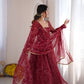 Maroon Georgette Bandhani Print Anarkali Gown
