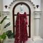 Maroon Georgette Bandhani Print Anarkali Gown