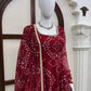 Maroon Georgette Bandhani Print Anarkali Gown
