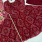 Maroon Georgette Bandhani Print Anarkali Gown