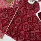 Maroon Georgette Bandhani Print Anarkali Gown