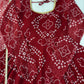 Maroon Georgette Bandhani Print Anarkali Gown