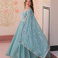 Sequin Bead Umbrella Anarkali Gown
