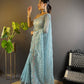 Sequin Scroll Embroidered Saree