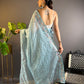 Sequin Scroll Embroidered Saree