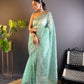 Sequin Scroll Embroidered Saree
