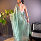 Sequin Scroll Embroidered Saree