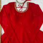Red Mirror Trim Anarkali Gown