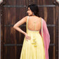 Yellow Lace Trim Anarkali Gown