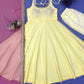 Yellow Lace Trim Anarkali Gown