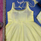 Yellow Lace Trim Anarkali Gown