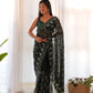 Sequin Green Embroidered Saree