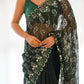 Sequin Green Embroidered Saree