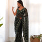 Sequin Green Embroidered Saree