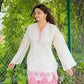 Ivory Pink Bow Embroidered Set