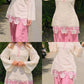 Ivory Pink Bow Embroidered Set