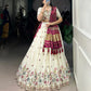 Khadi Cotton Embroidered Lehenga Set with Gaji Silk Dupatta