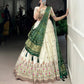 Khadi Cotton Embroidered Lehenga Set with Gaji Silk Dupatta
