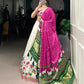 Khadi Cotton Embroidered Lehenga Set with Gaji Silk Dupatta