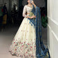 Khadi Cotton Embroidered Lehenga Set with Gaji Silk Dupatta