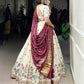 Khadi Cotton Embroidered Lehenga Set with Gaji Silk Dupatta