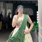 Khadi Cotton Embroidered Lehenga Set with Gaji Silk Dupatta